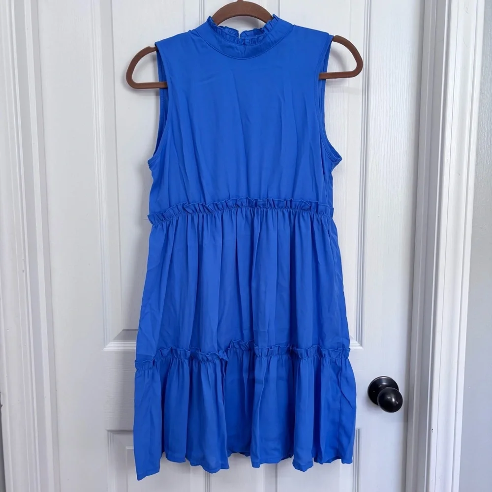 Blue Tiered Ruffle Dress | RACHEAL S - Picture 11 of 11